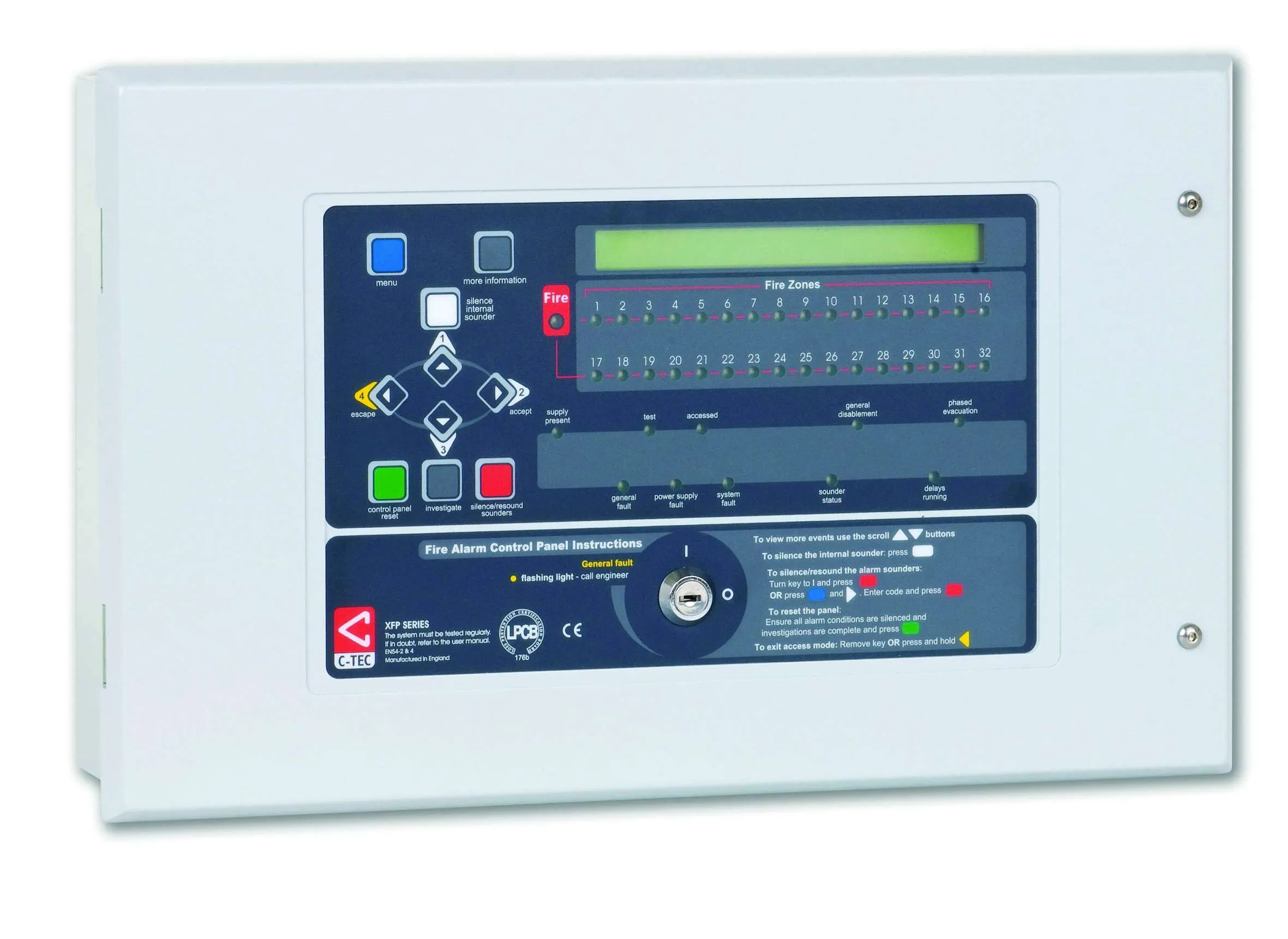 C-Tec 32 Zone Single Loop Fire Panel. Hochiki ESP