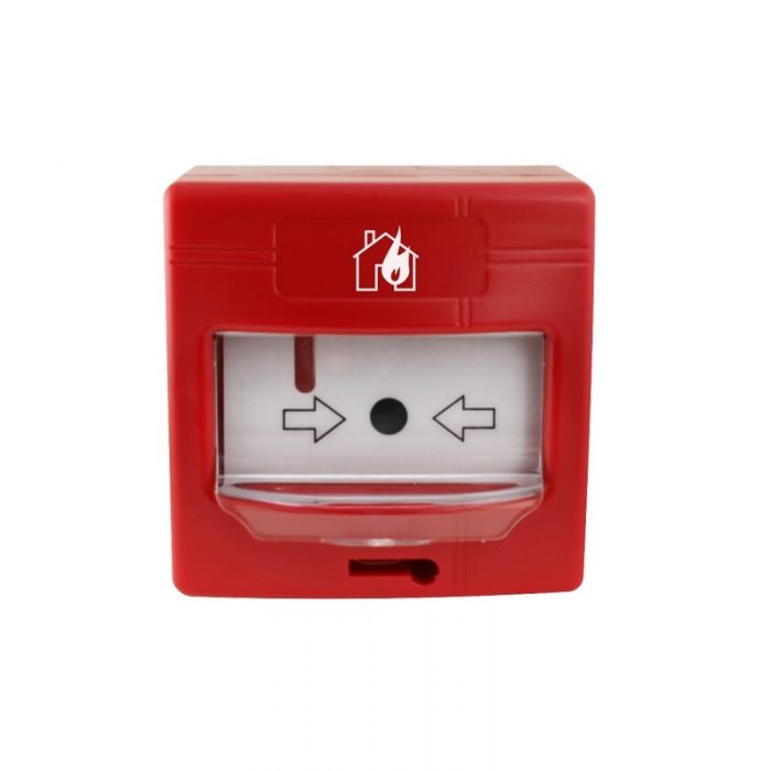 Global Fire Equipment GFE Addressable Manual Call Point - with Built-in Hinged Cover