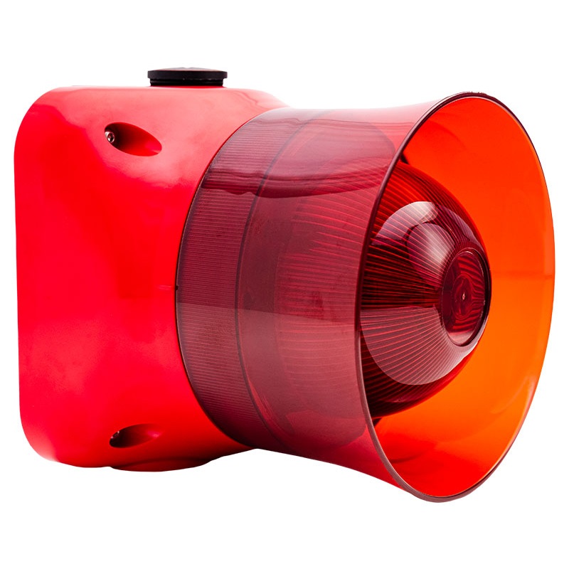 Global Fire Equipment VALKYR IE - Addressable Wall Mount Sounder / Beacon IP65 - Red