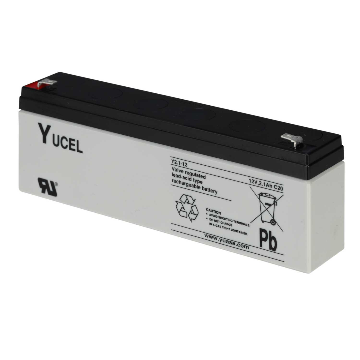 Yuasa SLA Battery (Yucel 2.1-12) 12V 2.1Ah L178 x W34 x H65 0.90Kg