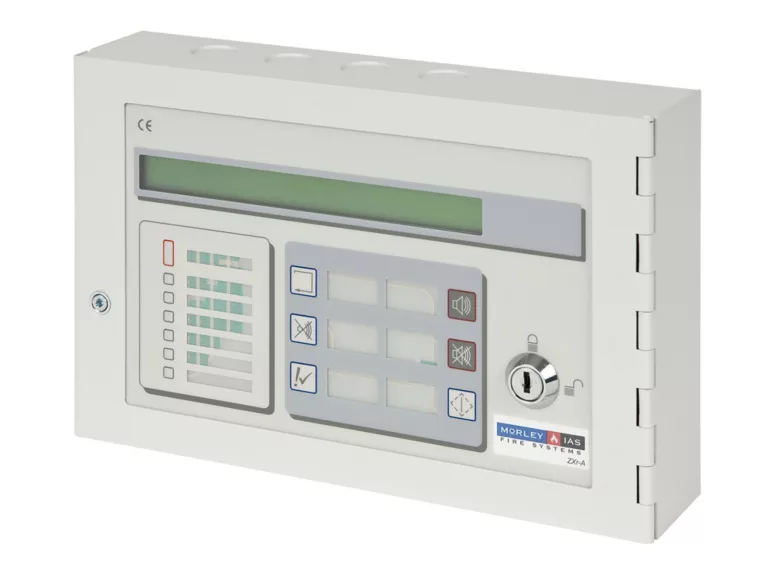 Morley-IAS  Active Repeater. Silence, Mute, Reset, Accept, Evacuate & Test Controls. Requires 24V DC Supply and a RS485 Card when used with A ZX Control Panel.