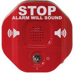 STI  EXIT STOPPER, RED WITH PP3 BATTERY