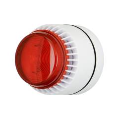 Flashni White Sounder Beacon 18-28v DC with red lens (no  Base)